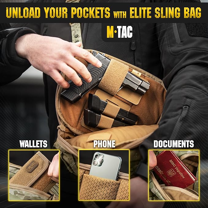 M-Tac Elite Sphaera Large Bag Gen 2 -Tactical Shoulder Bag - Conceal Carry Chest Sling Pack CCW Bag