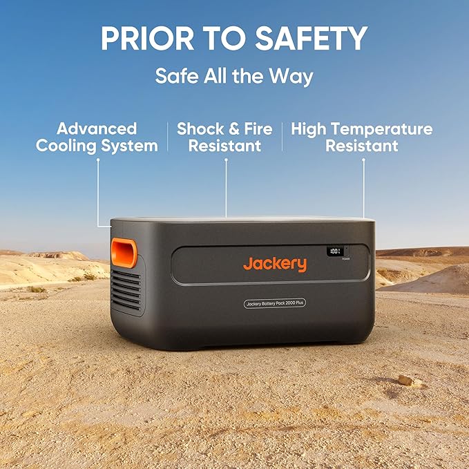 Jackery Expansion Battery Pack 2000 Plus 2042Wh LiFePO4 Battery Pack for Portable Power Station Explorer 2000 Plus Extra Expandable Battery for Outdoor RV Camping and Home Emergency (Renewed)