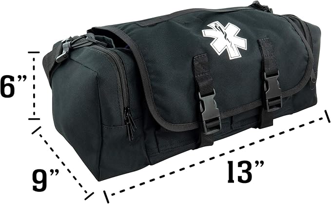 LINE2design First Aid (Ifak) Pouch EMS Bag - EMT Emergency Medical Trauma Pack Bags Tactical EDC Rescue Utility Gear IFAK Bags for Hiking Stop Bleeding Includes USA Patch - Black