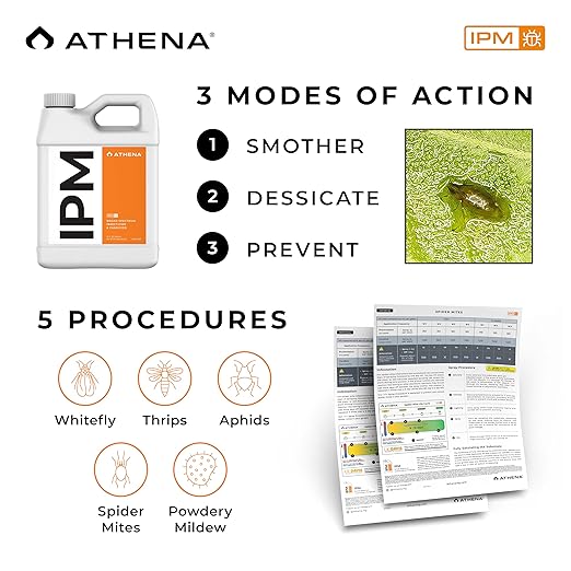 Athena IPM Plant Pest Control Solution | Broad Spectrum Fungicide &amp Insecticide for Indoor and Outdoor Plants | Supports Control of Spider Mites Powdery Mildew and Common Plant Pests | 32 Ounce