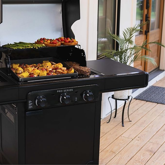 Charbroil® Pro Series™ with Amplifire™ Technology 3-Burner Propane Gas Grill and Griddle Cabinet Black - 463365124