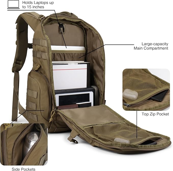 Mardingtop 30L Military Tactical Backpack for MenMolle Rucksack EDC Daypack for HikingTravelCamping Hunting