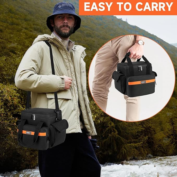 Carrying Case Compatible with Jackery Explorer 240/300/160/GOLABS R300/Anker 521 Portable Power StationWaterproof Travel Storage Bag with Multiple Pockets for Charging Cable and Accessories(Bag Only)