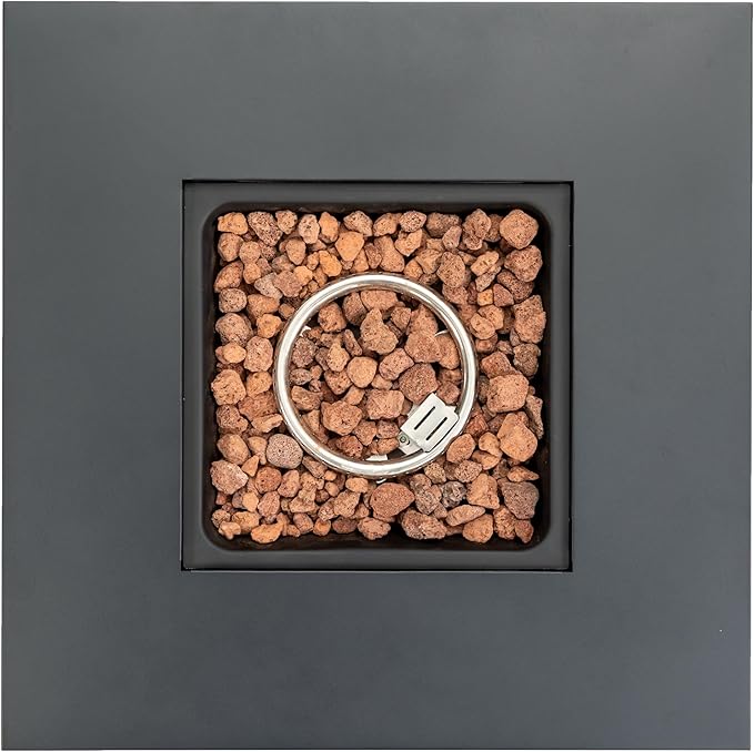 28'' Propane Fire Pit Table 50000 BTU Steel Gas FirePit for Outdoor Fire Table with Lid Add Warmth &amp Ambience to Gatherings and Parties On Patio Deck Garden Backyard Grey.