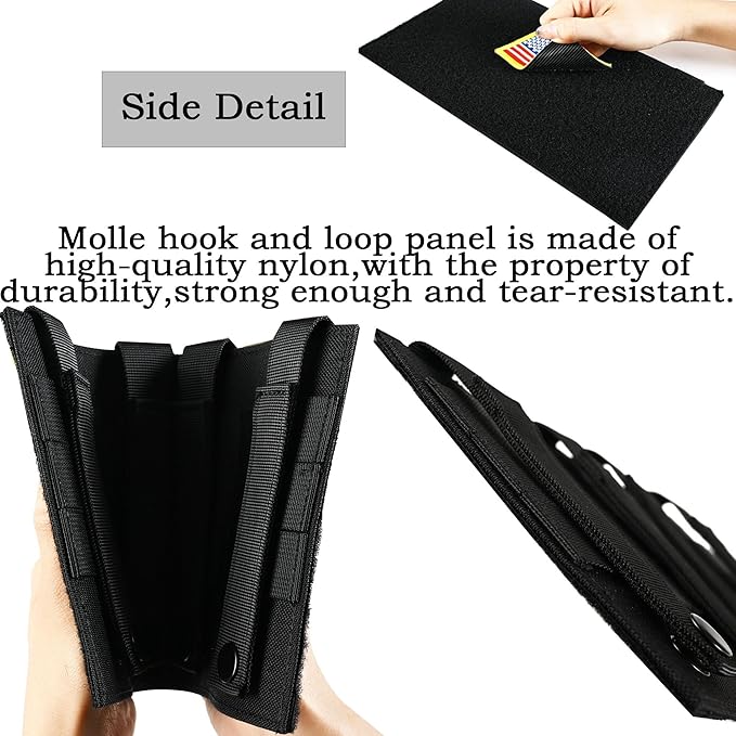 Tactical Multi-Mount Hook &amp Loop Fastening Panel - Portable Fixing Plate for Backpack Badges Stamps Patches (10 X 6 Inches)