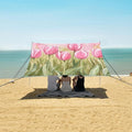 ALAZA A Filed of Pink Tulips Beach Tent Sun Shelter Portable Canopy Sunshade for Outdoor Camping Picnics Backyard Fun 10x9 ft