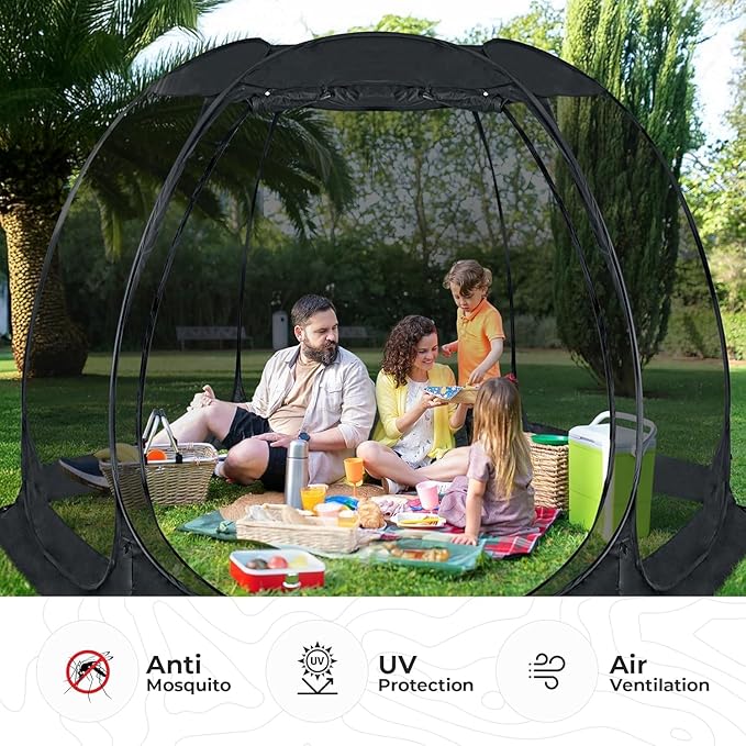 Alvantor Pop Up Screen House Gazebo with Mosquito Netting Instant UV Resistant Sun Shelter for Patio &amp Backyard Portable Canopy Tent for 2-10 Person