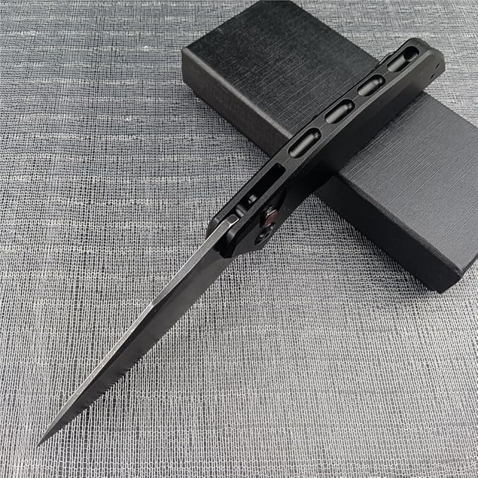3.3'' 9Cr13MoV Steel Blade T6 Aviation Aluminum Handles Button Opening Speed Safe Assisted Outdoor Survival Knife EDC Hunting Tool Folding Pocket Knife with Clip