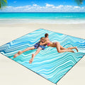 Beach Blanket Waterproof Sandproof Beach Mat 79 X 83/10'x9'for 2-8 Adults Quick Drying Outdoor Picnic Mat Beach Accessories for Travel Camping Hiking