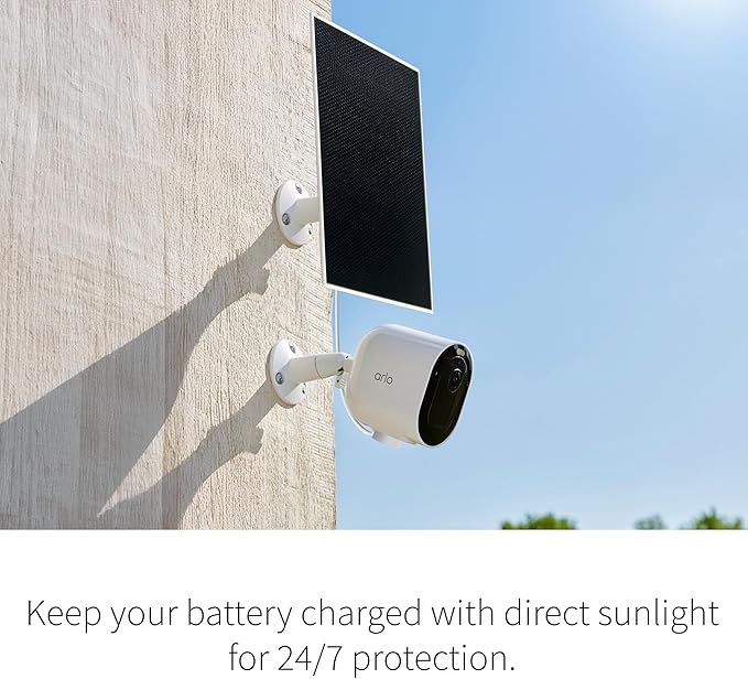 Arlo Solar Panel Charger (Black) Arlo Certified Accessory Weather Resistant Easy Install (2025 Released) Works with: Essential Series Go 2 Pro 3/4/5S/6/6 XL Ultra Series Wireless Floodlights