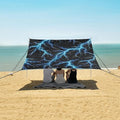 ALAZA Light Blue Glowing Lightning Pattern Beach Tent Sun Shelter Portable Canopy Sunshade for Outdoor Camping Picnics Backyard Fun 10x9 ft