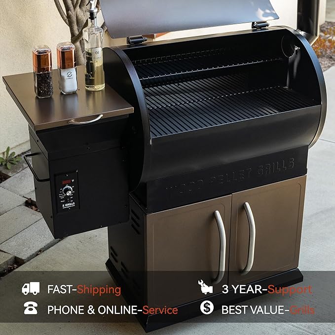 Z GRILLS Wood Pellet Grill Smoker with PID Control Rain Cover 700 sq. in Cooking Area for Outdoor BBQ Smoke Bake and Roast 700D
