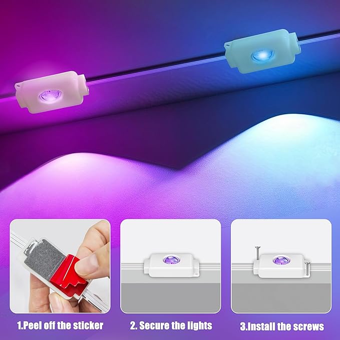 50FT Permanent Outdoor Lights with 30 Smart RGB LED Eave Lights APP/Remote Control IP67 Waterproof for House Roof Eave Garden Outdoor Decorations Christmas Party Decor