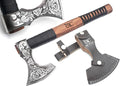 Viking Axe – 19 Inch Rosewood Handle Camping with Leather Sheath Throwing Axes and Tomahawks Wood Splitting Axe Bushcraft - Gift for Father’s Day Husband (Erik) BLACK