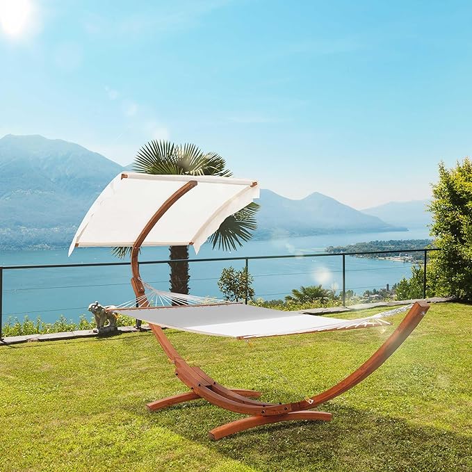 Boho Outdoor Hammock with Stand and Canopy