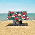 ALAZA Strawberry Leaf Flower Pattern Beach Tent Sun Shelter Portable Canopy Sunshade for Outdoor Camping Picnics Backyard Fun 10x9 ft