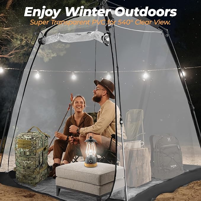 All Weather Proof Pod Pop Up Bubble Tent for 3-8 People Large Oversize Dome House Cold Protection Camping Tent Winter Instant Igloo for Outdoor Activities