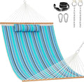 Lazy Daze Hammocks 12 FT Sunbrella Fabric Quilted Hammock Double Sunbrella Quilted Hammock with Spreader Bars &amp Pillow All Weather and Fade Resistant for Outdoor 450 lbs Capacity Dolce Oasis