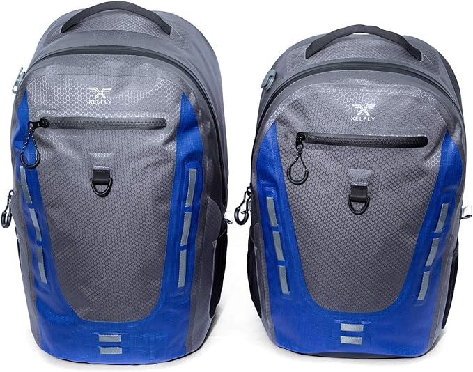 Submersipack Waterproof Backpack - Submersible Inflatable Floating TPU Coated Durable Nylon Dry Bag with Airtight Zipper for Kayak Fishing Boating Hiking Paddle Board (Deep Blue 25L)