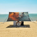ALAZA Half Fire Half Water Wolf Beach Tent Sun Shelter Portable Canopy Sunshade for Outdoor Camping Picnics Backyard Fun 10x9 ft