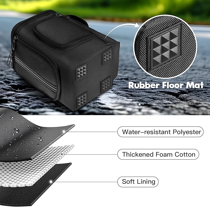 Carrying Case Compatible with Anker SOLIX C300 Portable Power Station Outdoor Travel Storage Bag with Side Zipper Two-Layer Pockets for Charging Cable and Accessories with Shoulder Strap