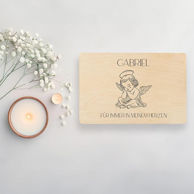Creative Deco Personalized Wooden Storage Box Baby Loss Box | 11.8x7.87x5.51in (+-0.5) | Hinged Lid Handle Engraving | Unpainted Gift Box | Rough UNSANDED Keepsake Memory Souvenir Chest