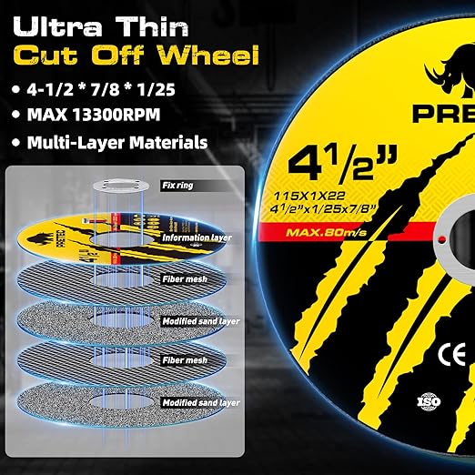 26 Packs Angle Grinder Cutting Flap Grinding Disc Wheel 4 1/2in Inches - 20 Packs 4.5x1/4x7/8 Cut off Wheels3 Packs 4.5x7/8 60 Grit Flap Discs 3 Packs 4.5x1/25x7/8 Grinding Wheels