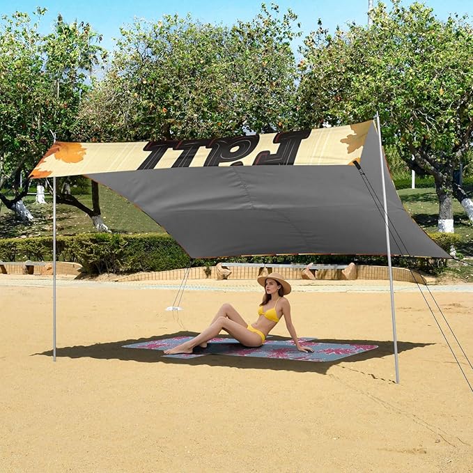 ALAZA Cow Pumpkin Fall Beach Tent Sun Shelter Portable Canopy Sunshade for Outdoor Camping Picnics Backyard Fun 10x9 ft