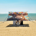 ALAZA Highland Cow Flowers Beach Tent Sun Shelter Portable Canopy Sunshade for Outdoor Camping Picnics Backyard Fun 10x9 ft