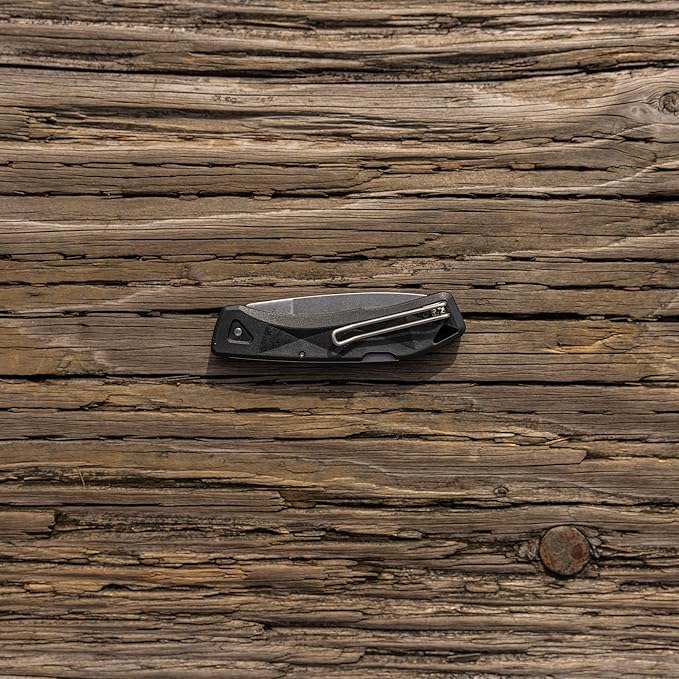 Gerber Gear LST Ultra - Lightweight EDC Knife - Survival Tactical Tool for Hiking Camping &amp Outdoor - Compact Folding Pocket Knife - Stainless Steel Blade - Made in USA - Black