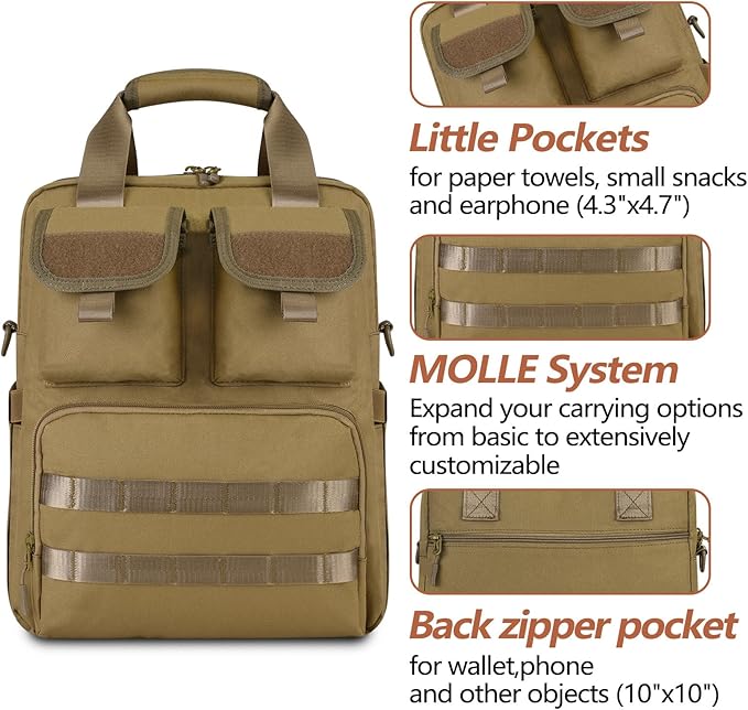 ArcEnCiel 12.9-14.2 Inch Laptop Tactical Messenger Bag Men MOLLE Sling Pack Briefcase Gear Handbags Utility Carry Satchel