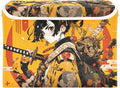 Anime Samurai Yellow Storage Cube Bins Basket with Lid Collapsible Flip-top Fabric with Handle for Home Bedroom Closet Office 16.5×12.6×11.8 in