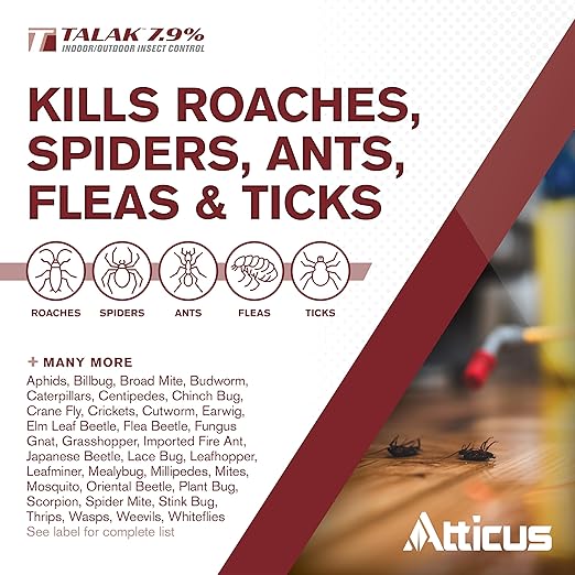 Atticus Talak 7.9% Indoor Outdoor Insect Control (32 Ounce) with Savitri Ant Gel Bait (4 x 30 Grams)