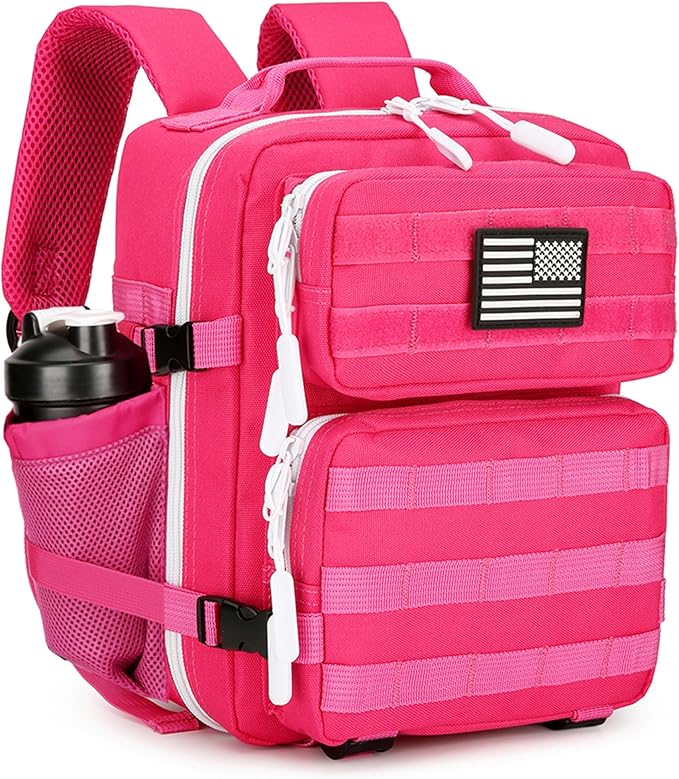 9L Mini Tactical Backpack for Men and Women Tactical Backpack Small for Hiking Small Tactical Bag (Rose Red)