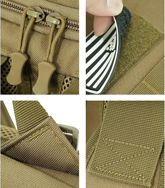Outdoot Tactical Camping Backpack Large Molle Storage Hiking Trekking Fishing Bag Men Travel Rucksack(Black)