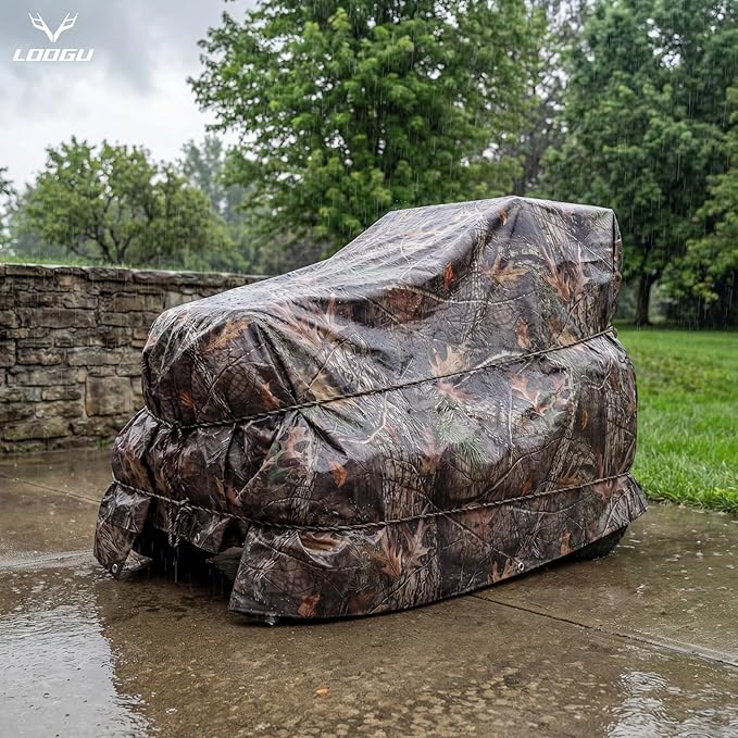 LOOGU Heavy Duty Waterproof Tarp Bionic Tree Camo Multi Purpose Poly Cover