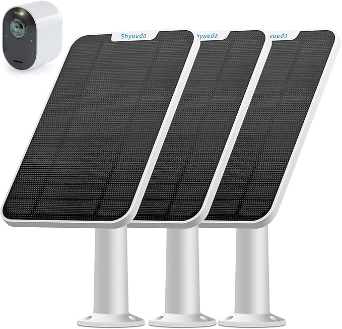 4W Solar Panel Charging Compatible with Arlo Pro 3/Pro 4/Pro 5S/Ultra/Ultra 2 only with 13.1ft Waterproof Charging Cable IP65 WeatherproofIncludes Secure Wall Mount(3-Pack)(Magnetic Connector)