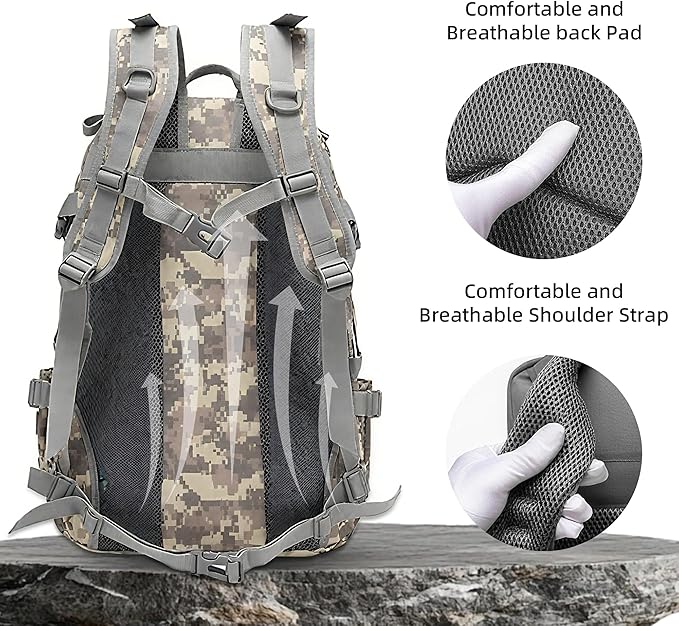 aiGear 25L Waterproof Tactical Backpack - Military Molle Assault Backpack for Men 3-Day Combat Backpack with Water Bottle Holder(25L ACU)