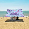 ALAZA Octopus Shell Beach Tent Sun Shelter UPF50+ Protection Beach Shade Canopy w/ 4 Sandbags for Outdoor Camping Fishing Backyard Fun Picnic 10x9 ft