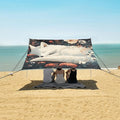 ALAZA White Fox Sleeping with Flower Beach Tent Sun Shelter Portable Canopy Sunshade for Outdoor Camping Picnics Backyard Fun 10x9 ft