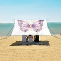 ALAZA Butterfly Diamond Beach Tent Sun Shelter UPF50+ Protection Beach Shade Canopy w/ 4 Sandbags for Outdoor Camping Fishing Backyard Fun Picnic 10x9 ft