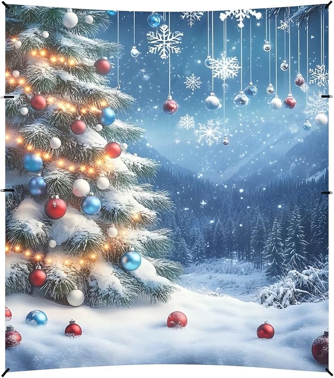 ALAZA Christmas Tree Christmas Ball Beach Tent Sun Shelter Portable Canopy Sunshade for Outdoor Camping Picnics Backyard Fun 10x9 ft