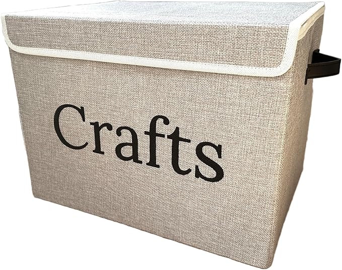 Craft Storage Box to keep your items neat and organized. Large Art and Craft bin with lid and handles. Stylish and space saving design.