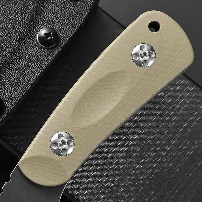 Eafengrow EF121 EDC Fixed Blade Knife D2 Blade Steel G10 Handle with Kydex Sheaths for Outdoor Activities Camping