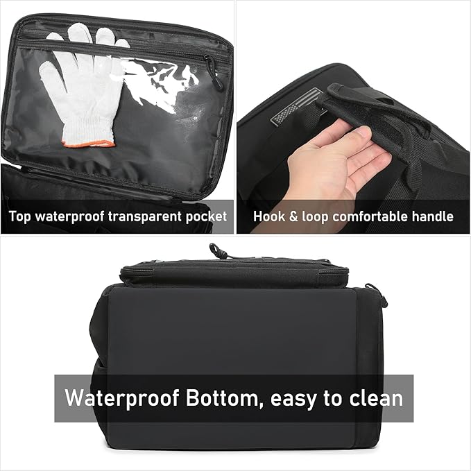 15-Inch Tool Bag Multi-purpose Tool Organizer Bag For Men with Shoulder Strap Tactical Range Bag Work Tote for Repairman Carpenters Handymen (Black)