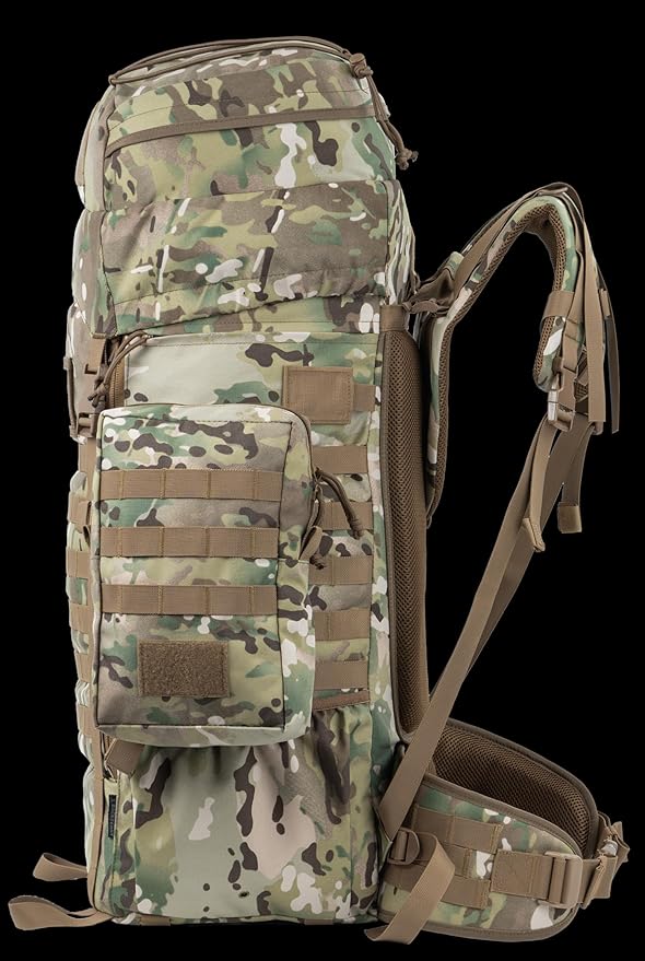 75L Tactical Backpack with Internal Frame MOLLE and Hydration System