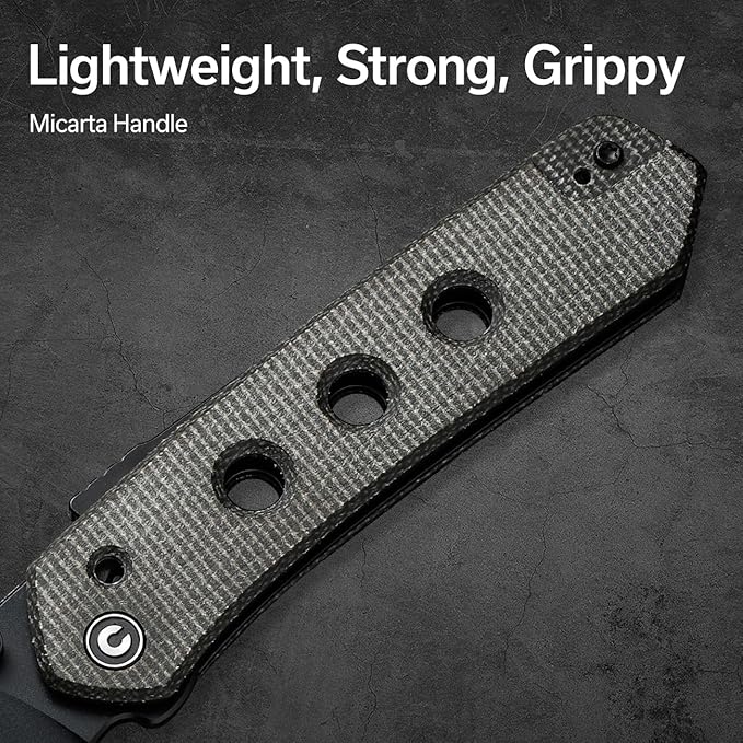 CIVIVI Vision FG Pocket Knife for EDC Superlock Folding Knife with 3.54 Reverse Tanto Nitro-V Blade Micarta Handle Ideal Gift for Men Women C22036-3