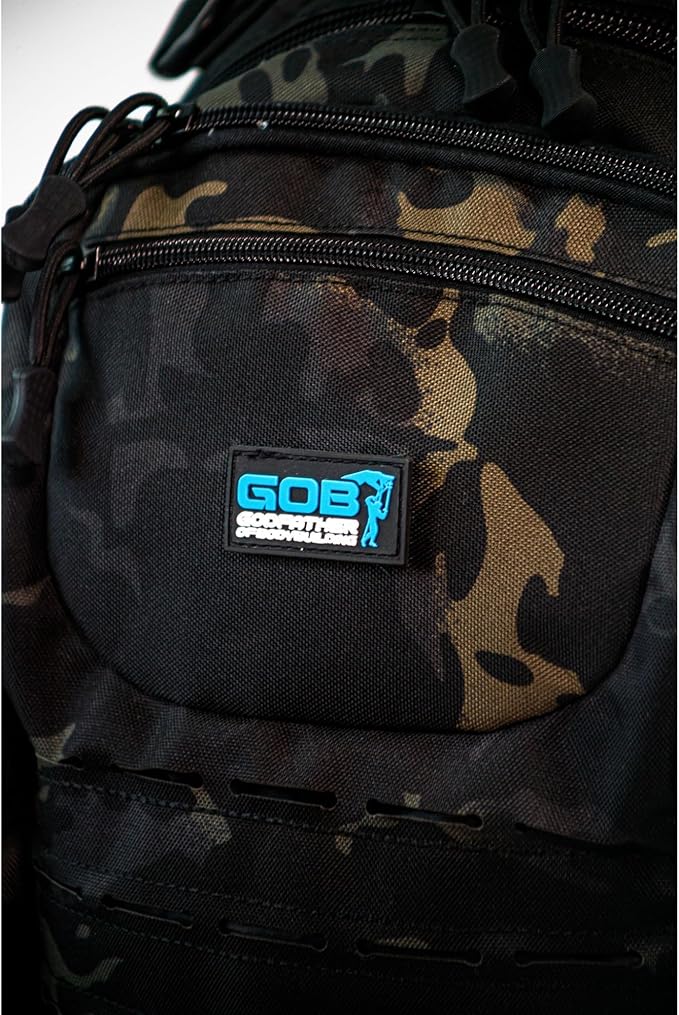 GODFATHER OF BODYBUILDING Flagship Backpack by Charles Glass - The Ultimate Multi-Functional Gym &amp Adventure Bag Large Camouflage