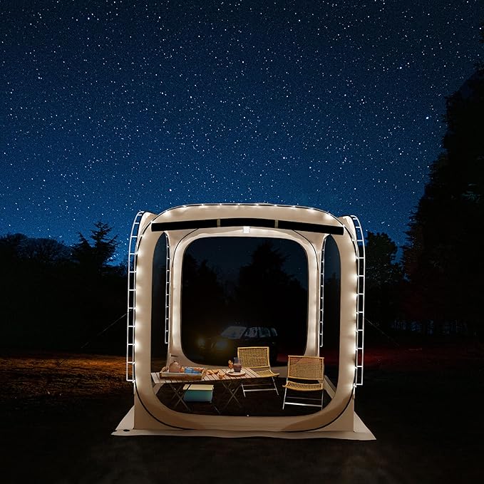HOOYEAH Pop-up Tent Screenhouse Portable Screened Tent Camping Canopy Foldable Instant Screen Room Outdoor Gazebo with Mosquito Net for Patio Backyard Garden and Outdoor Activities 6x6
