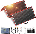 DOKIO 300W Portable Foldable Solar Panel Kit Compact 19.3x37.4in Design 15.2lb with Standalone Controller and USB Monocrystalline Charger for 12V Batteries Power Stations RV Camping Emergency Use